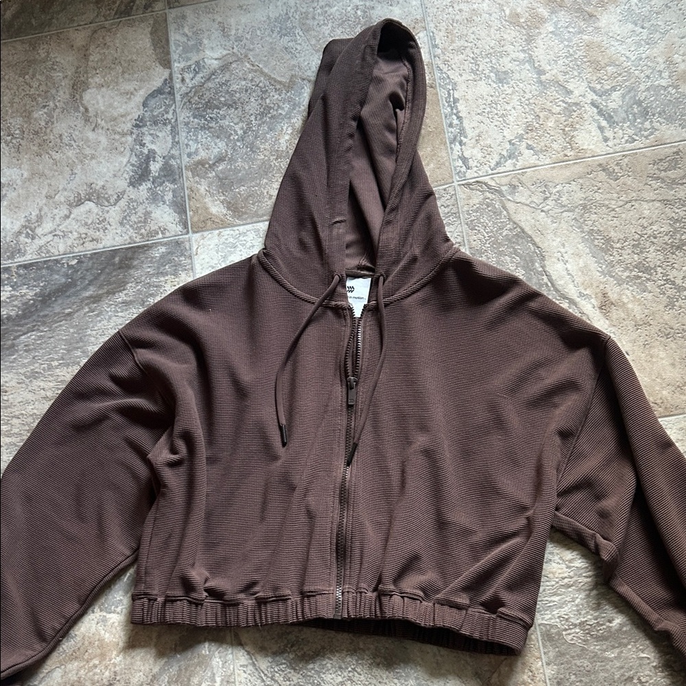 All in Motion Chocolate Brown Cropped Hoodie